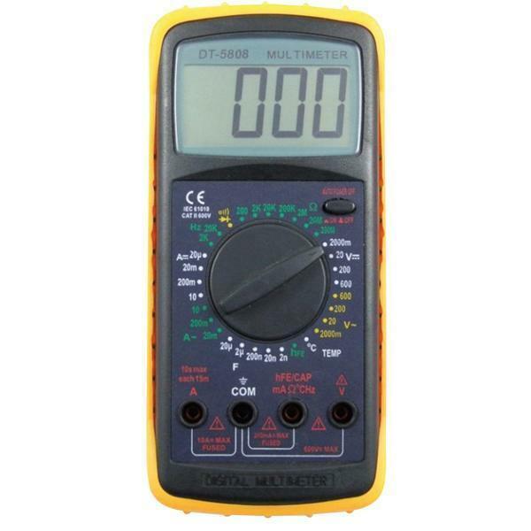 life electronics multimetro tester digitale 10a con buzzer, capacimetro, mis. temperatura - foto 1