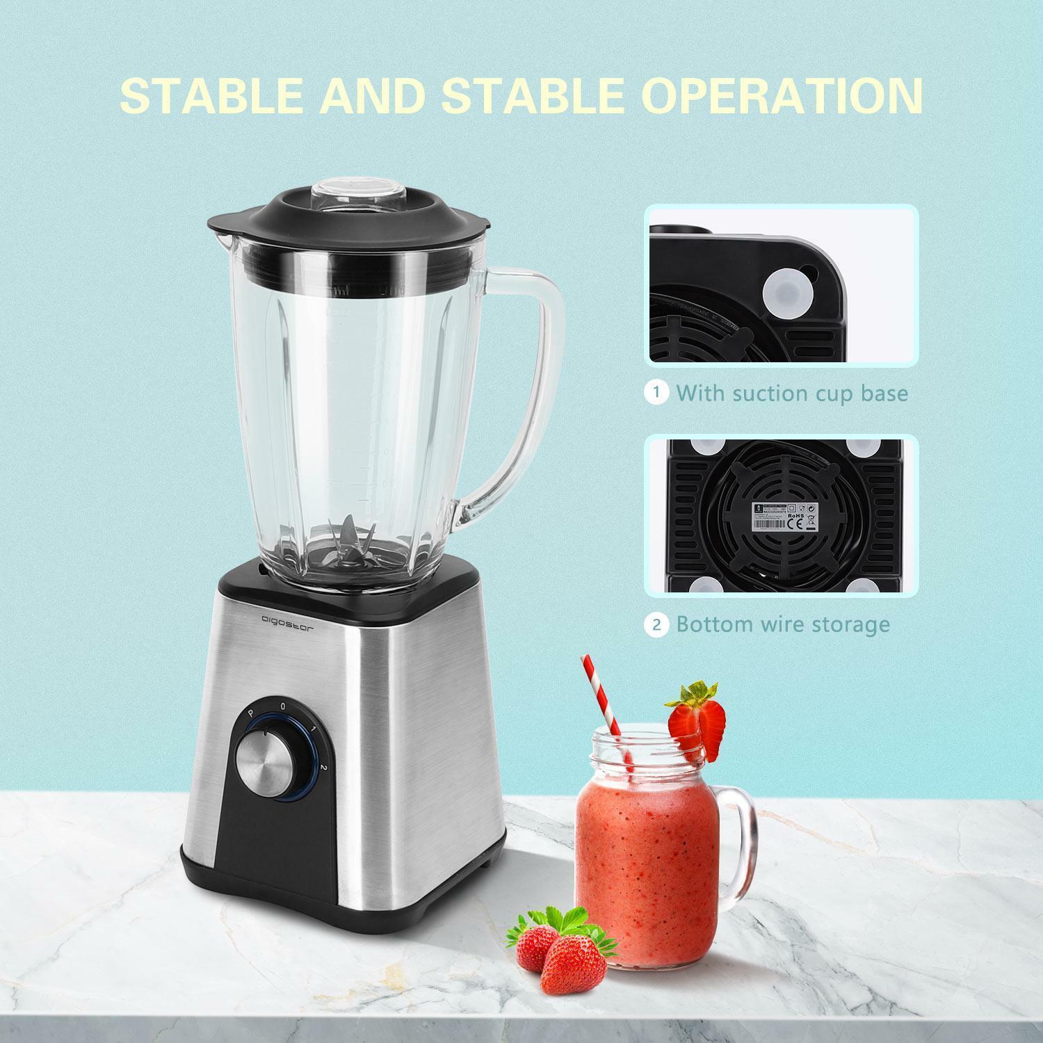 aigostar frullatore acciaio inox 1,8lt 1200w - foto 4