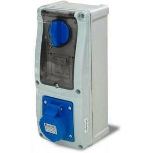 Presa fissa interbloccata da parete 2p+t 16a 220v ip44