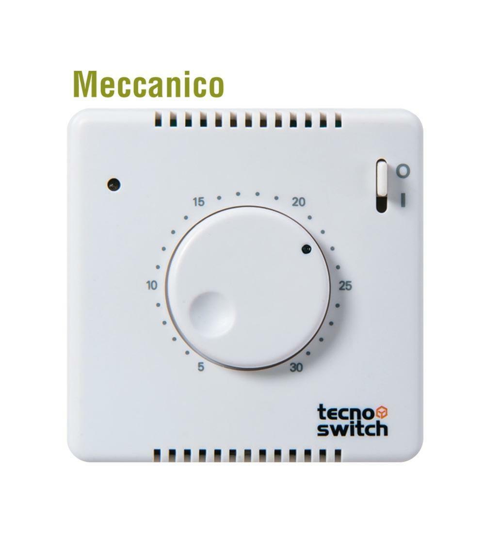 tecnoswitch termostato ambiente con interruttore e spia 230v da parete bianco - foto 1