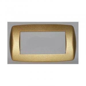 Placca 4 moduli serie millennium oro satinato