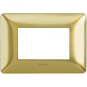 Placca 3 moduli oro satinato serie matix