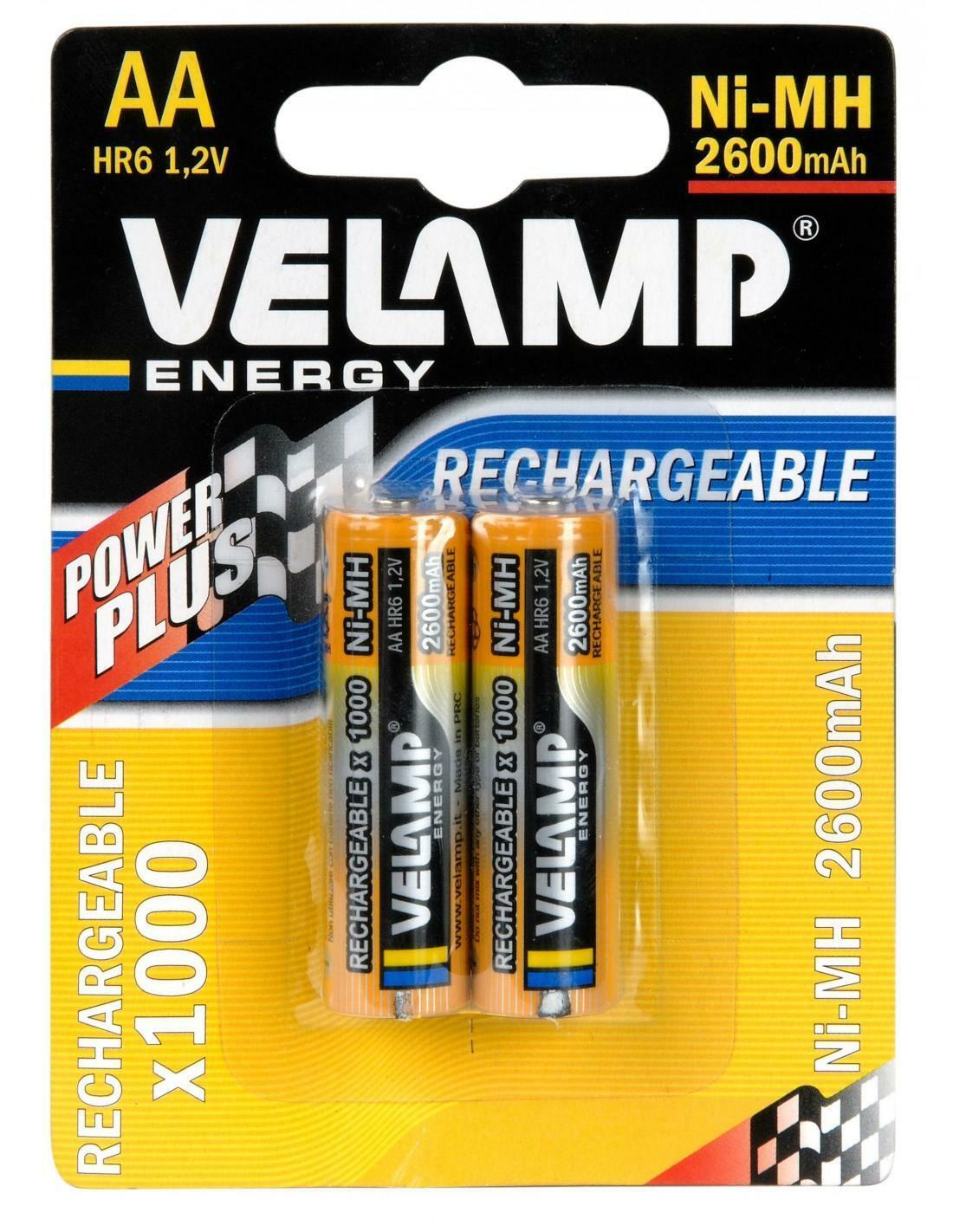 velamp batteria ricaricabile ni mah 1,2v stilo velamp 2pz - foto 1