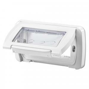 Placca 4 moduli autoportante ip55 bianco nuvola serie  system