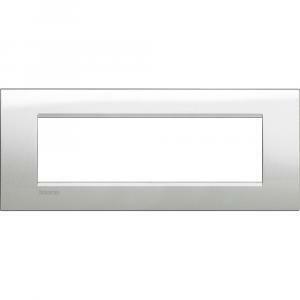 Placca 7 moduli argento lunare serie living light quadra