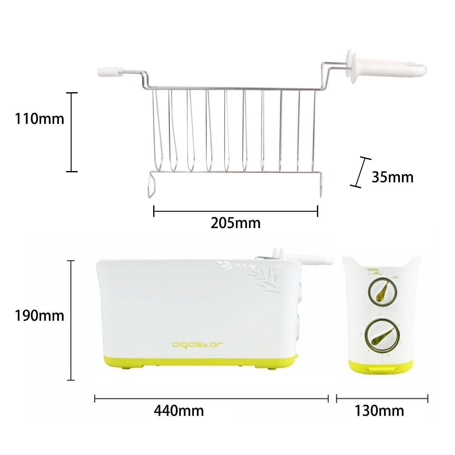 aigostar tostapane 750w bianco - foto 4