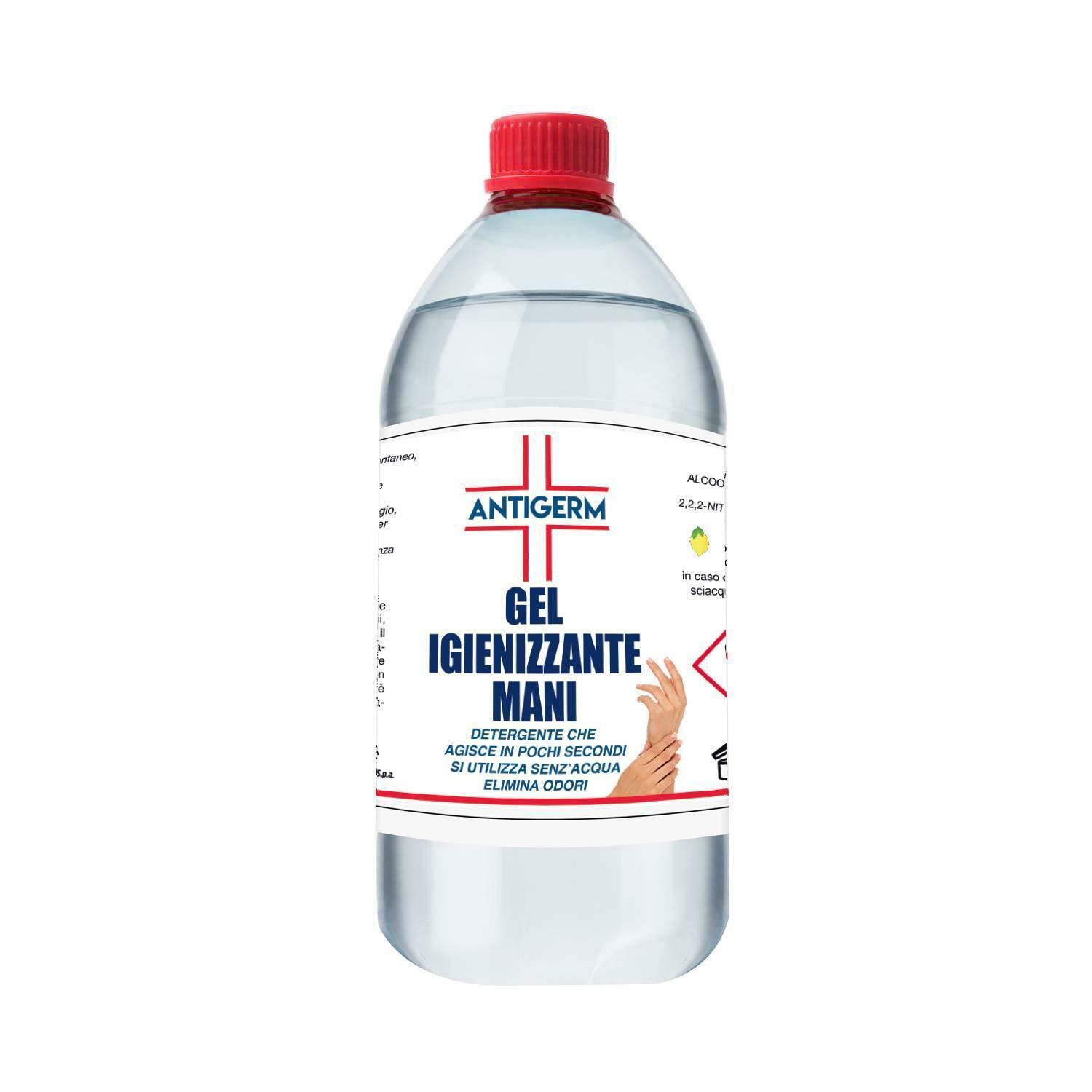 antigerm gel igienizzante mani base alcolica >65% 1 lt - foto 1