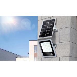 Faro led solare 100w, 1200lm, con crepususcolare e telecomando