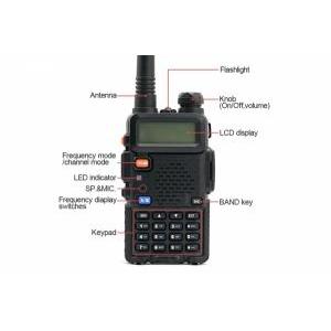 Walkie talkie singolo uhf/vhf 5w 128 canali professionale,